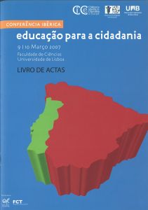 Capa do livro "Educação para a Cidadania - Actas da Conferência Ibérica". Organizadores: Florbela Sousa e Carolina Carvalho
